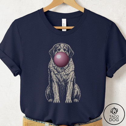 Great Pyrenees Gum Bubblegum T-Shirt Heather Midnight Navy Taco-Dog