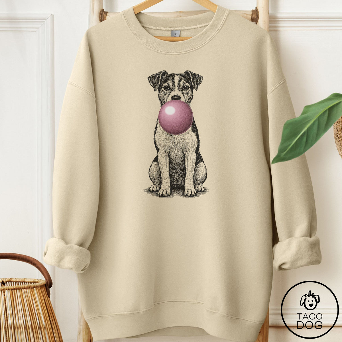 Jack Russell Gum Bubblegum Sweatshirt Sand Taco-Dog