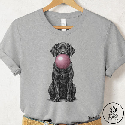 Labrador Retriever Gum Bubblegum T-Shirt Athletic Heather Taco-Dog
