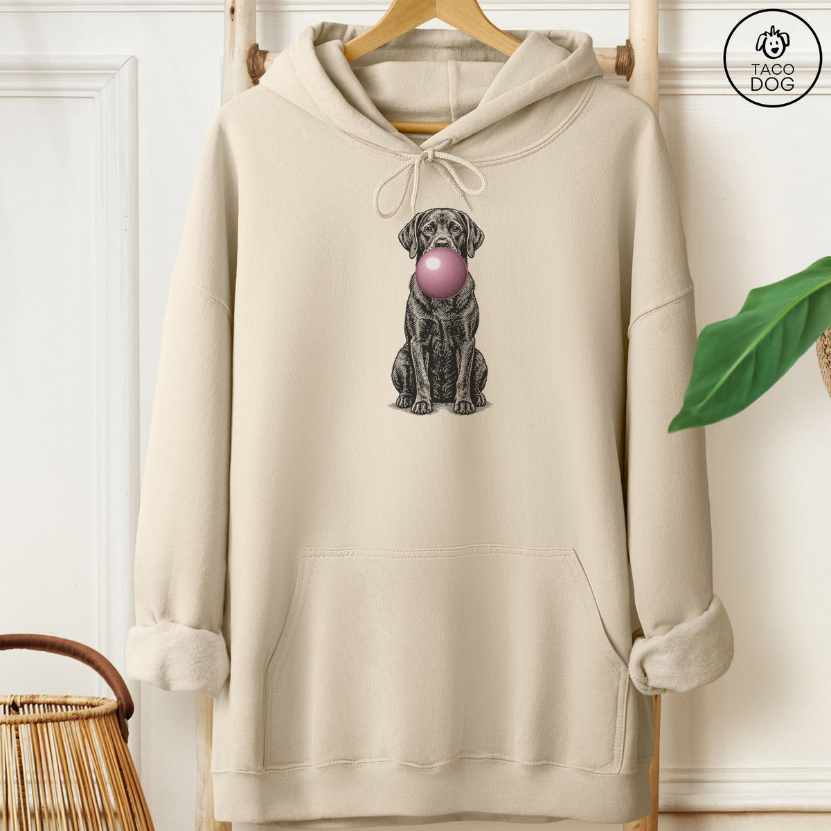 Labrador Retriever Gum Bubblegum Hoodie Sand Taco-Dog