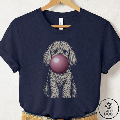 Maltese Gum Bubblegum T-Shirt Heather Midnight Navy Taco-Dog