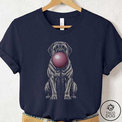 Mastiff Gum Bubblegum T-Shirt Heather Midnight Navy Taco-Dog