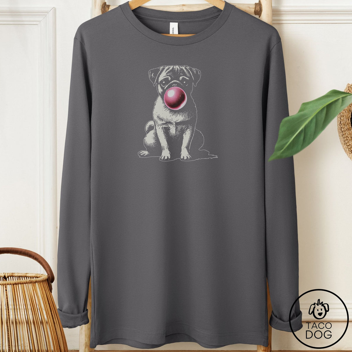Pug Gum Long Sleeve Tee
