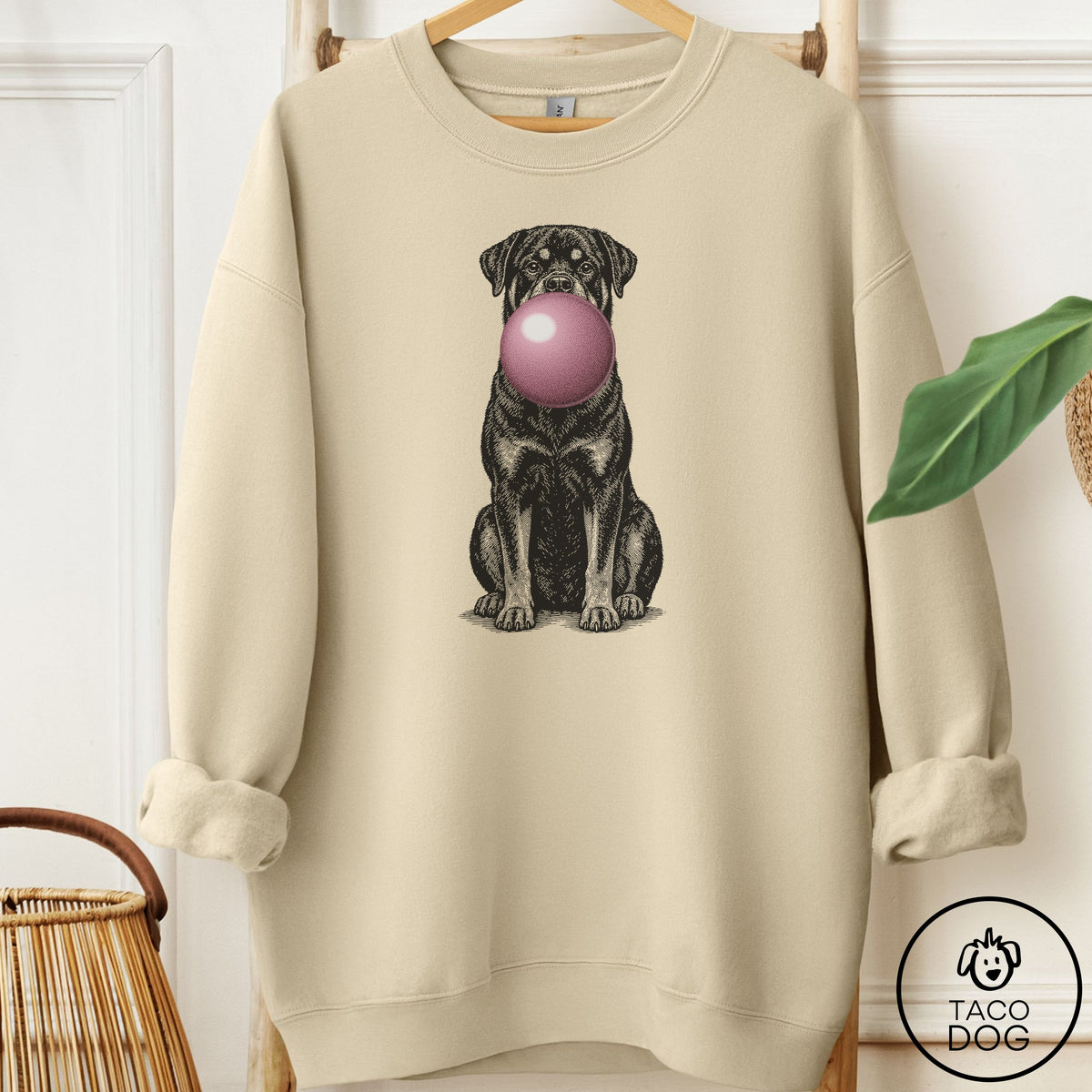 Rottweiler Gum Bubblegum Sweatshirt Sand Taco-Dog