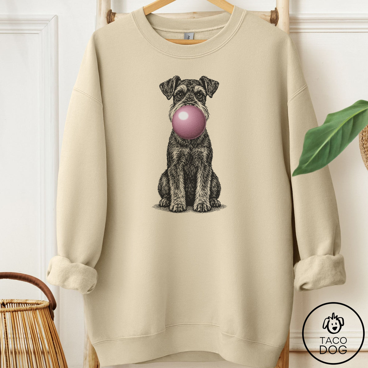 Schnauzer Gum Bubblegum Sweatshirt Sand Taco-Dog