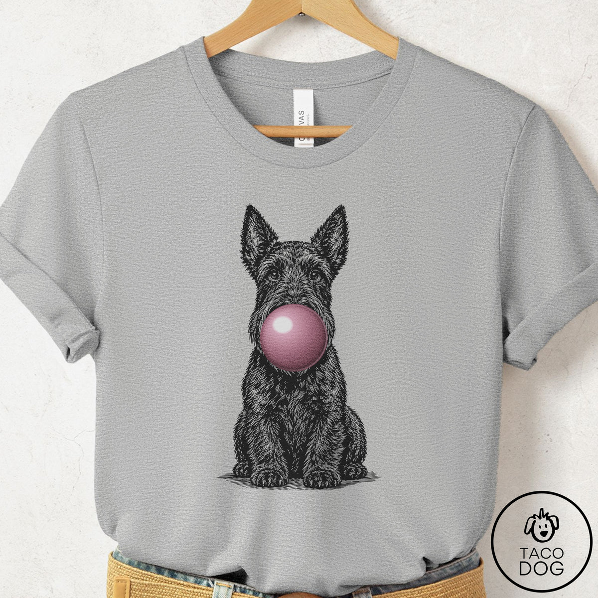 Scottie Gum Bubblegum T-Shirt Athletic Heather Taco-Dog