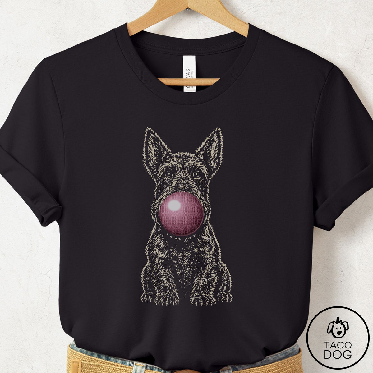 Scottie Gum Bubblegum T-Shirt Black Taco-Dog