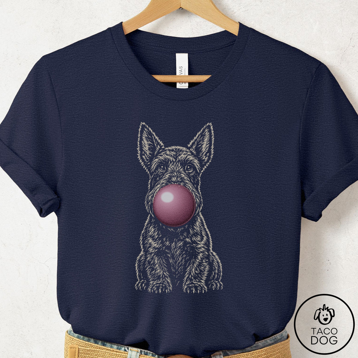 Scottie Gum Bubblegum T-Shirt Heather Midnight Navy Taco-Dog