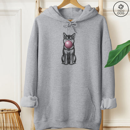 Shiba Inu Gum Bubblegum Hoodie Graphite Heather Taco-Dog