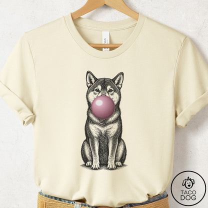 Shiba Inu Gum Bubblegum T-Shirt Natural Taco-Dog