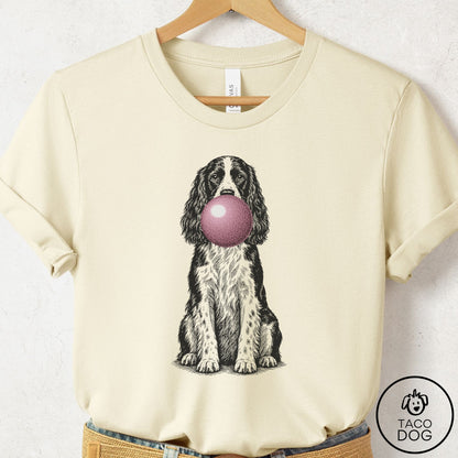 Springer Spaniel Gum Bubblegum T-Shirt Natural Taco-Dog