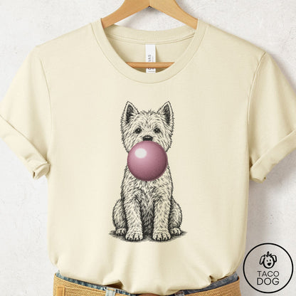Westie Gum Bubblegum T-Shirt Natural Taco-Dog