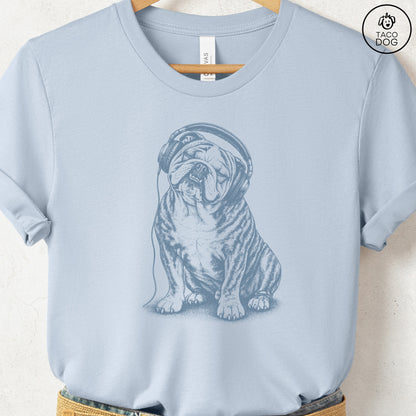 English Bulldog Headphones T-Shirt