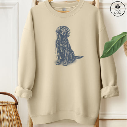 Flat-Coated Retriever Headphones Sweatshirt Sand Taco-Dog