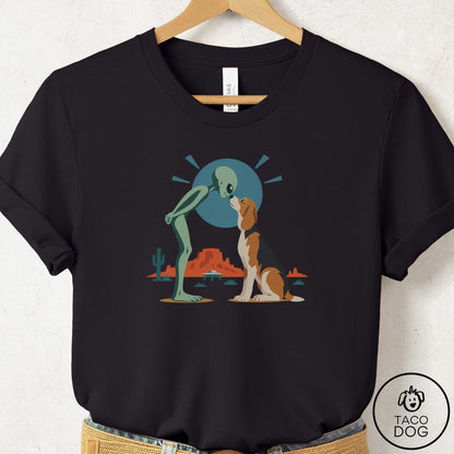 Beagle Hello Neighbor T-Shirt Black Taco-Dog