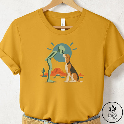Beagle Hello Neighbor T-Shirt Mustard Taco-Dog