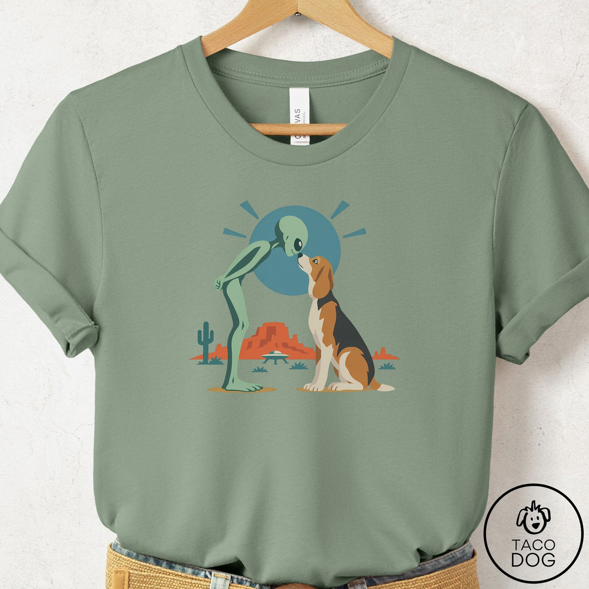 Beagle Hello Neighbor T-Shirt Sage Taco-Dog