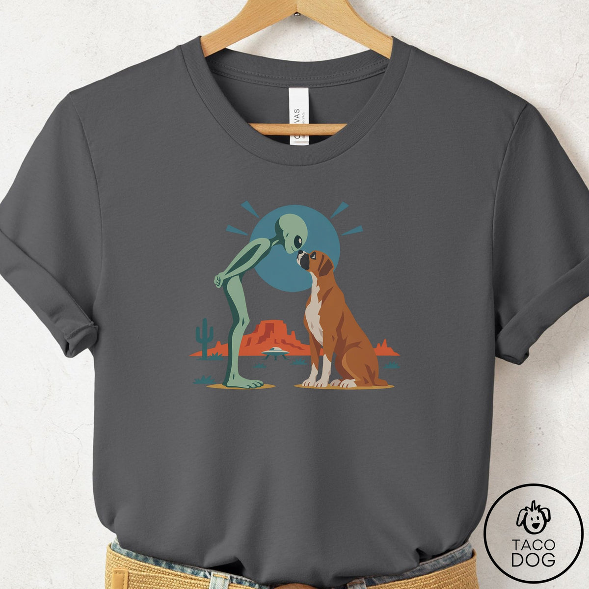 Boxer Hello Neighbor T-Shirt Asphalt Taco-Dog
