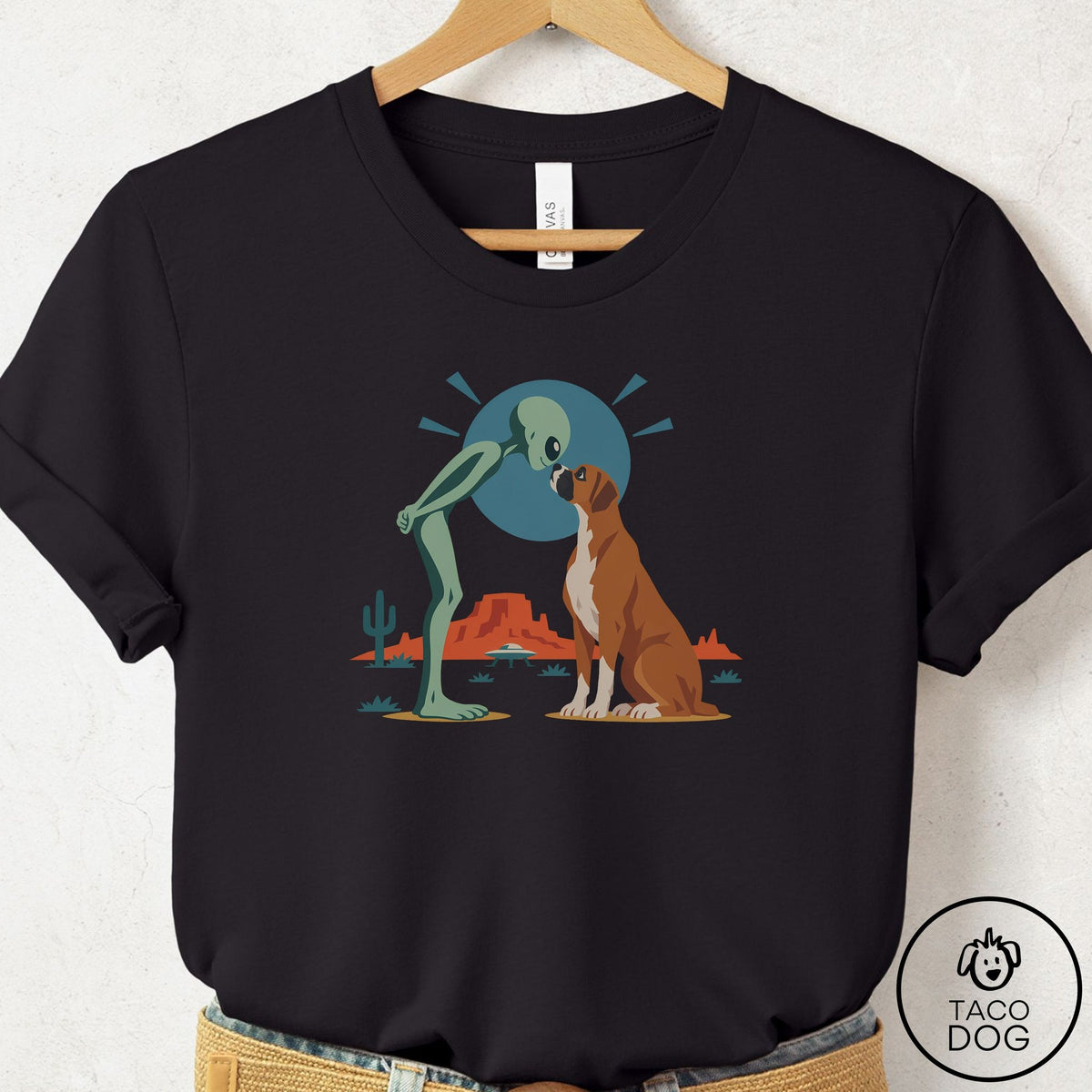 Boxer Hello Neighbor T-Shirt Black Taco-Dog