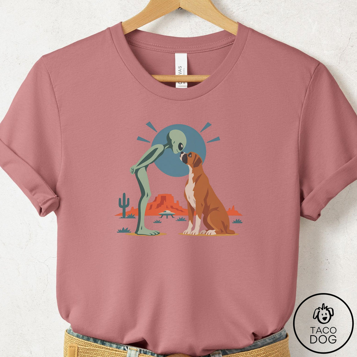 Boxer Hello Neighbor T-Shirt Mauve Taco-Dog