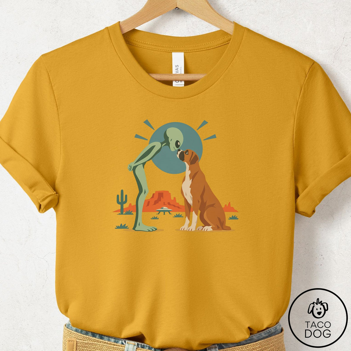 Boxer Hello Neighbor T-Shirt Mustard Taco-Dog