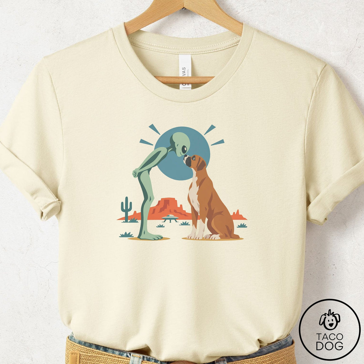 Boxer Hello Neighbor T-Shirt Natural Taco-Dog
