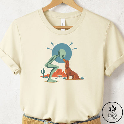Dachshund Hello Neighbor T-Shirt Natural Taco-Dog