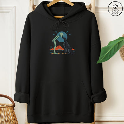 Flat-Coated Retriever Hello Neighbor Hoodie Black Taco-Dog