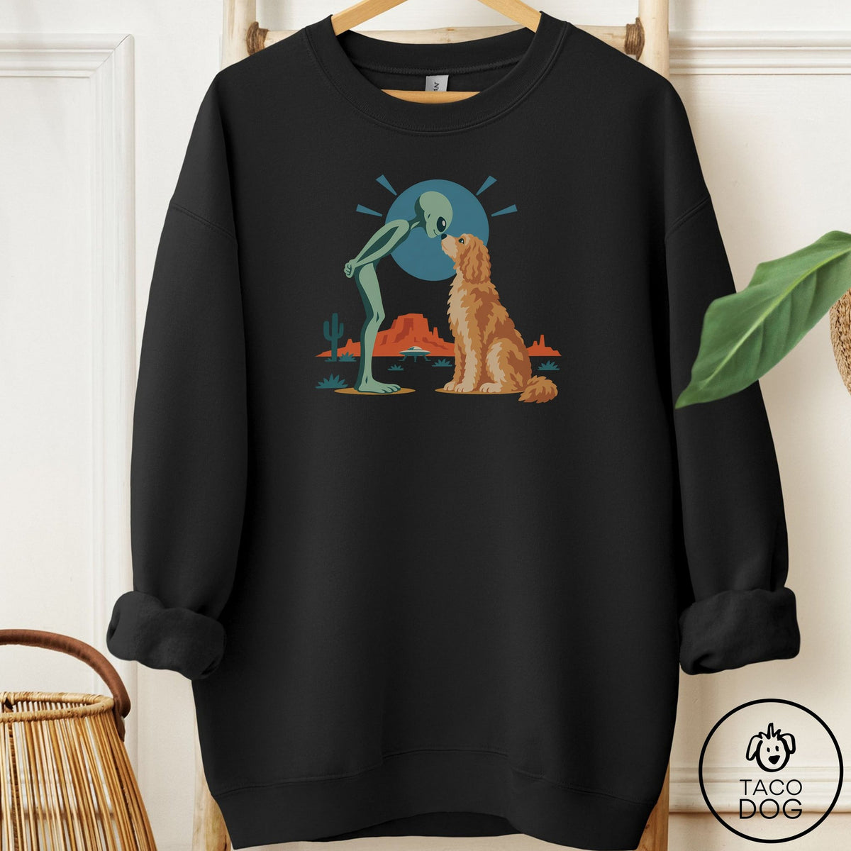 Doodle Hello Neighbor Sweatshirt Black Taco-Dog