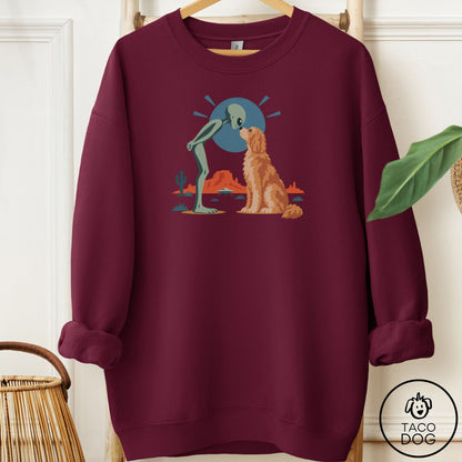 Doodle Hello Neighbor Sweatshirt Maroon Taco-Dog
