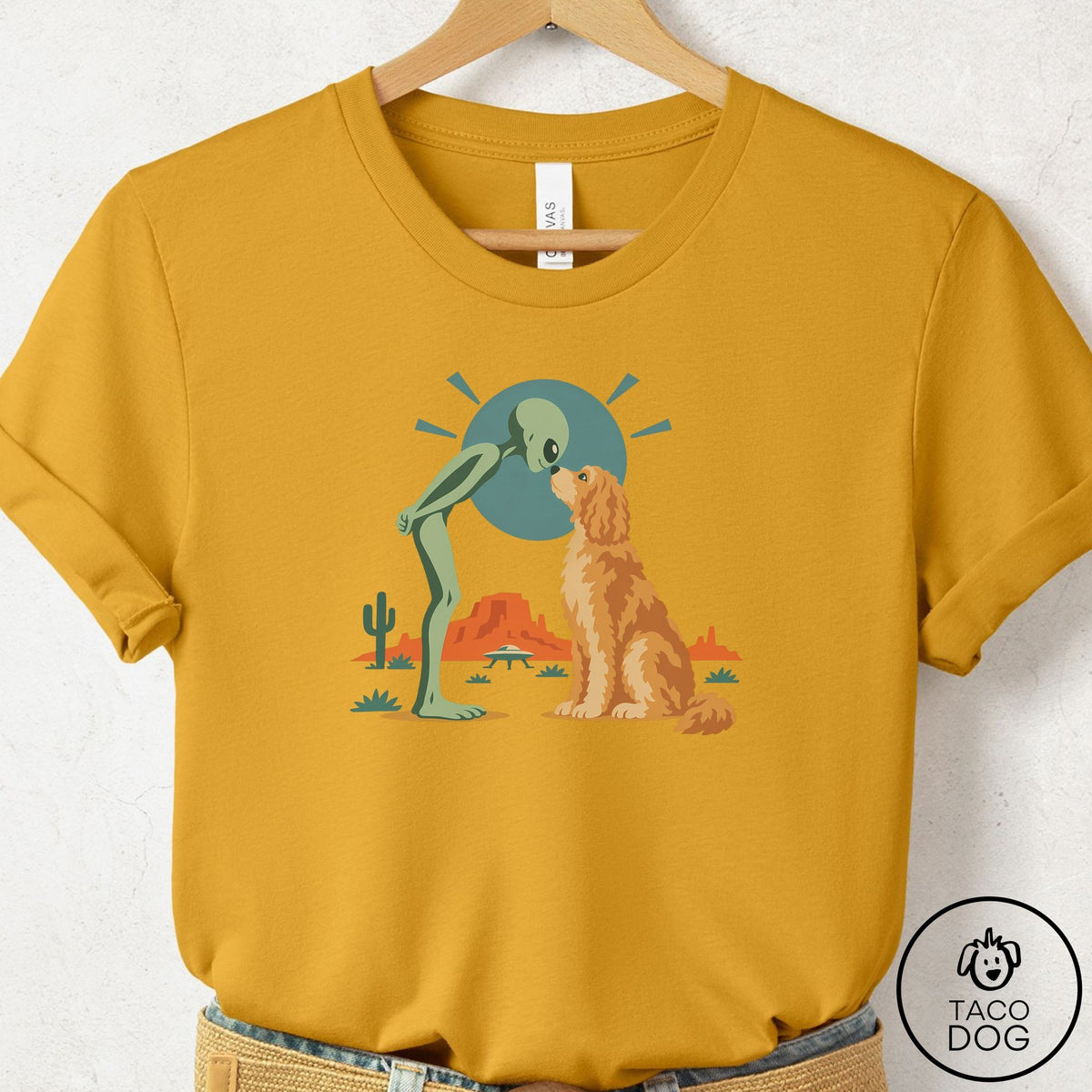 Doodle Hello Neighbor T-Shirt Mustard Taco-Dog