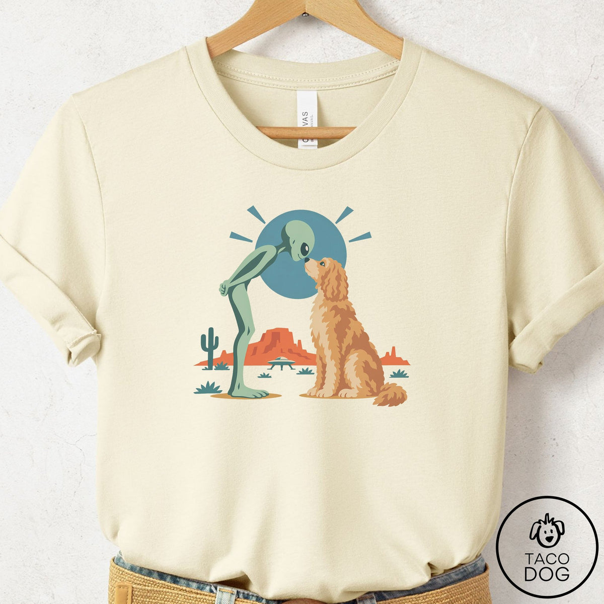 Doodle Hello Neighbor T-Shirt Natural Taco-Dog