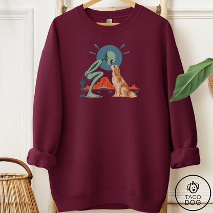Havanese Hello Neighbor Sweatshirt Maroon Taco-Dog