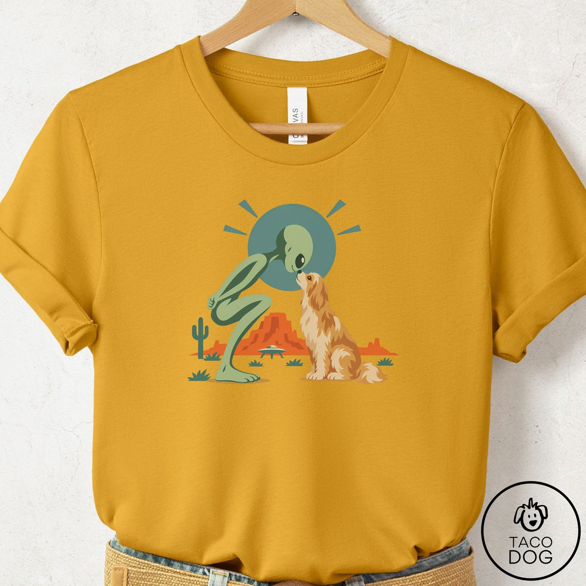Havanese Hello Neighbor T-Shirt Mustard Taco-Dog