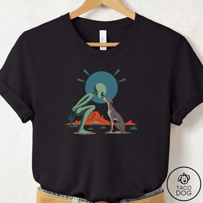 Italian Greyhound Whippet Hello Neighbor T-Shirt Black Taco-Dog