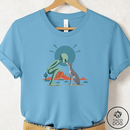Italian Greyhound Whippet Hello Neighbor T-Shirt Ocean Blue Taco-Dog