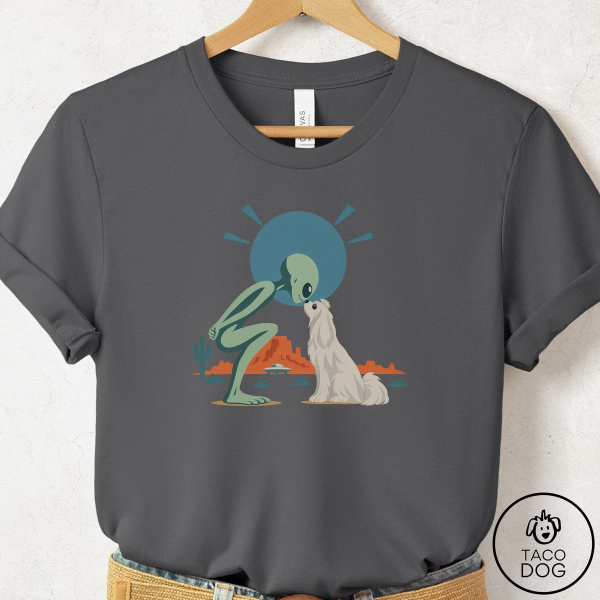 Maltese Hello Neighbor T-Shirt Asphalt Taco-Dog