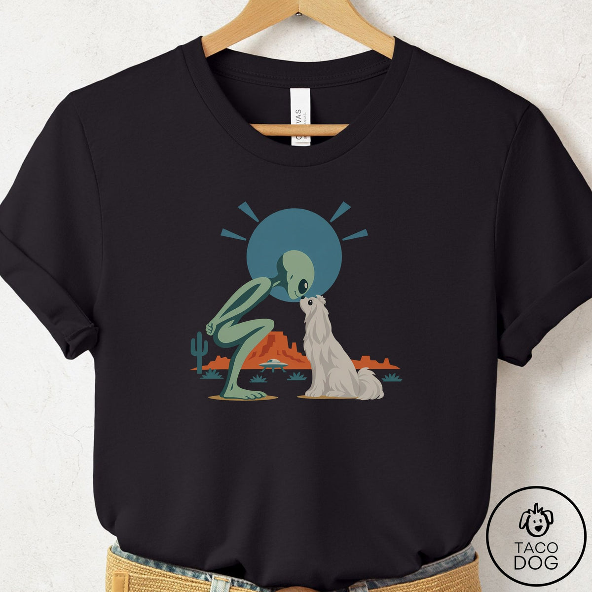 Maltese Hello Neighbor T-Shirt Black Taco-Dog