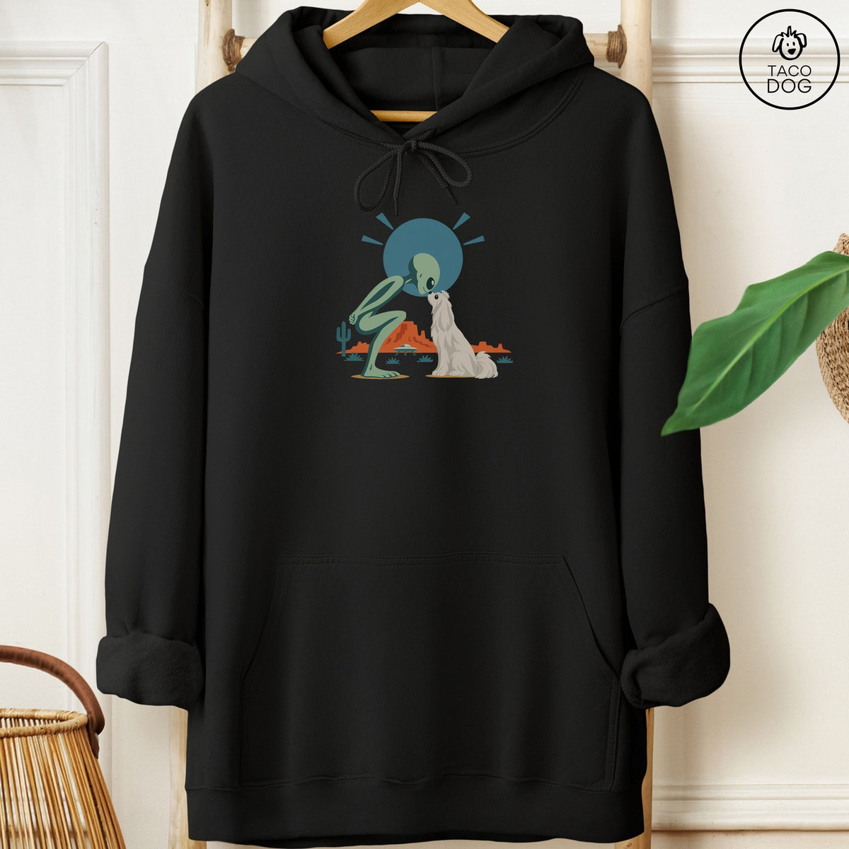 Maltese Hello Neighbor Hoodie Black Taco-Dog