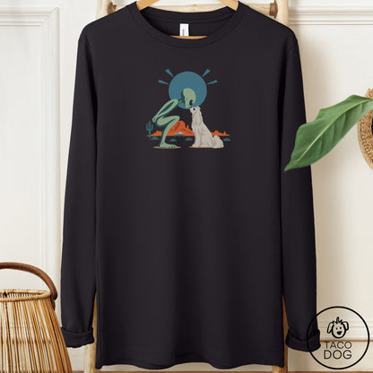 Maltese Hello Neighbor Long Sleeve Tee Black Taco-Dog