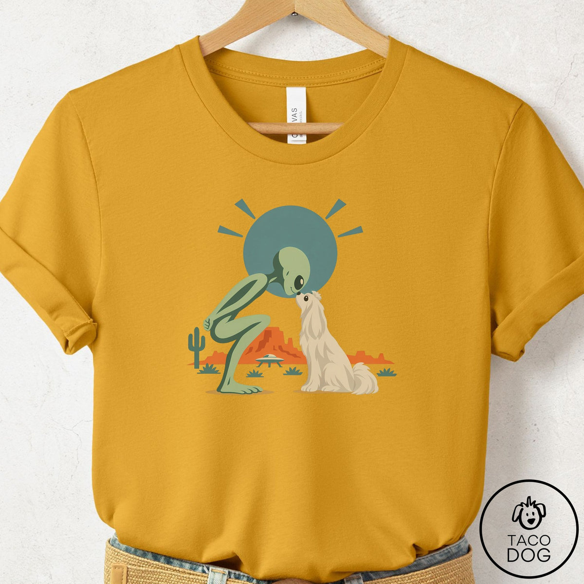 Maltese Hello Neighbor T-Shirt Mustard Taco-Dog