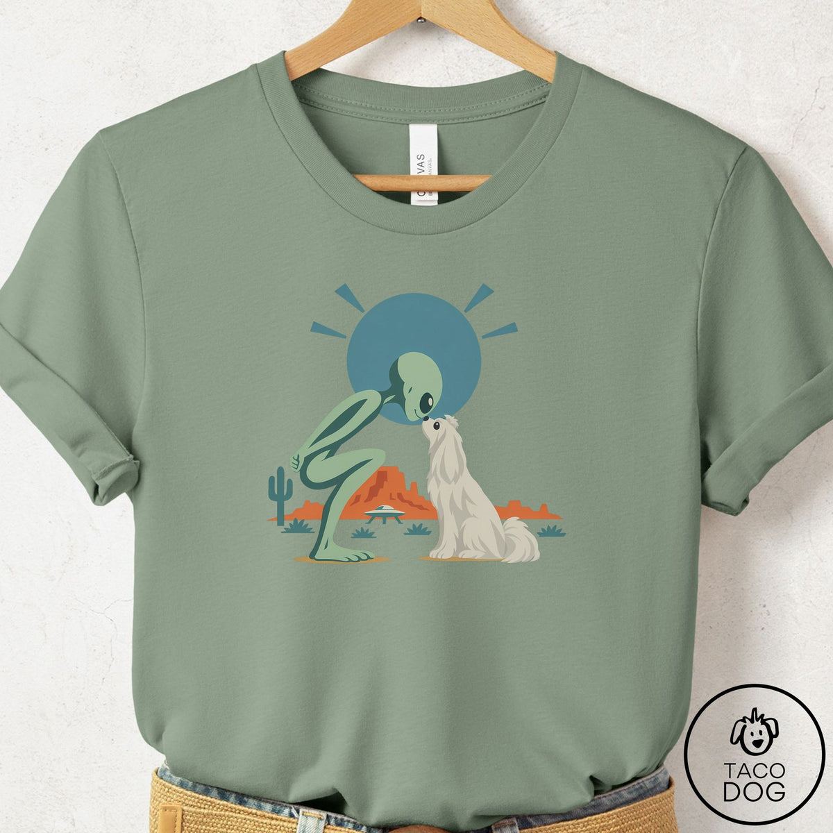 Maltese Hello Neighbor T-Shirt Sage Taco-Dog