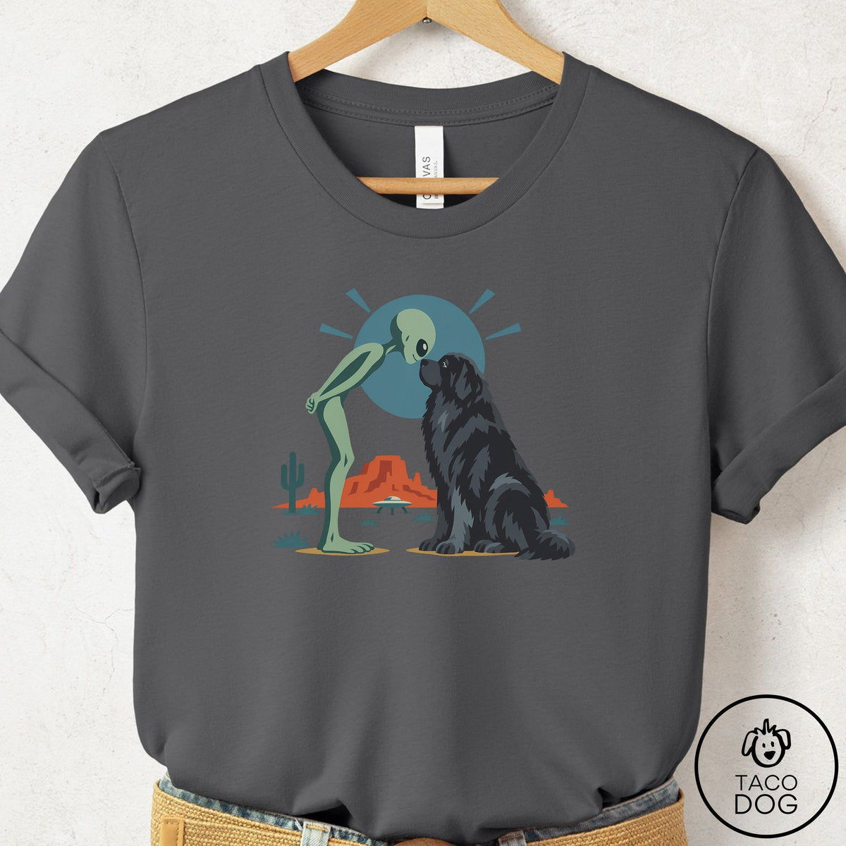 Newfoundland Hello Neighbor T-Shirt Asphalt Taco-Dog