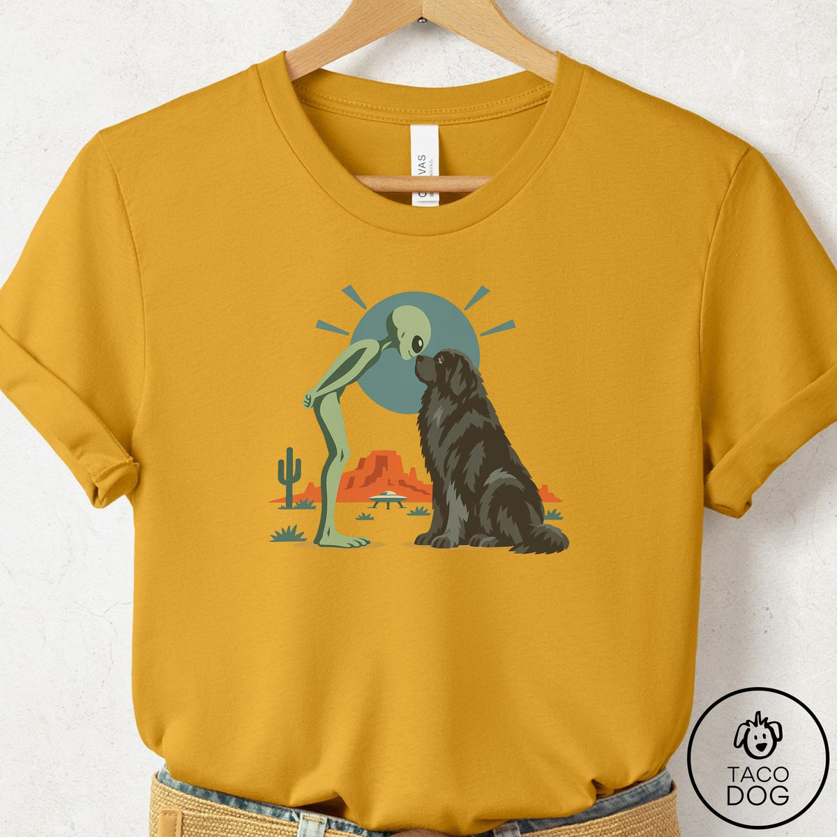 Newfoundland Hello Neighbor T-Shirt Mustard Taco-Dog