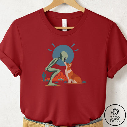 Corgi Hello Neighbor T-Shirt Canvas Red Taco-Dog