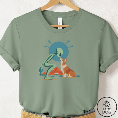 Corgi Hello Neighbor T-Shirt Sage Taco-Dog