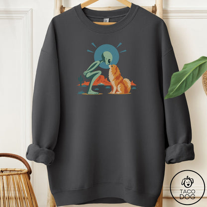 Pomeranian Hello Neighbor Sweatshirt Charcoal Taco-Dog