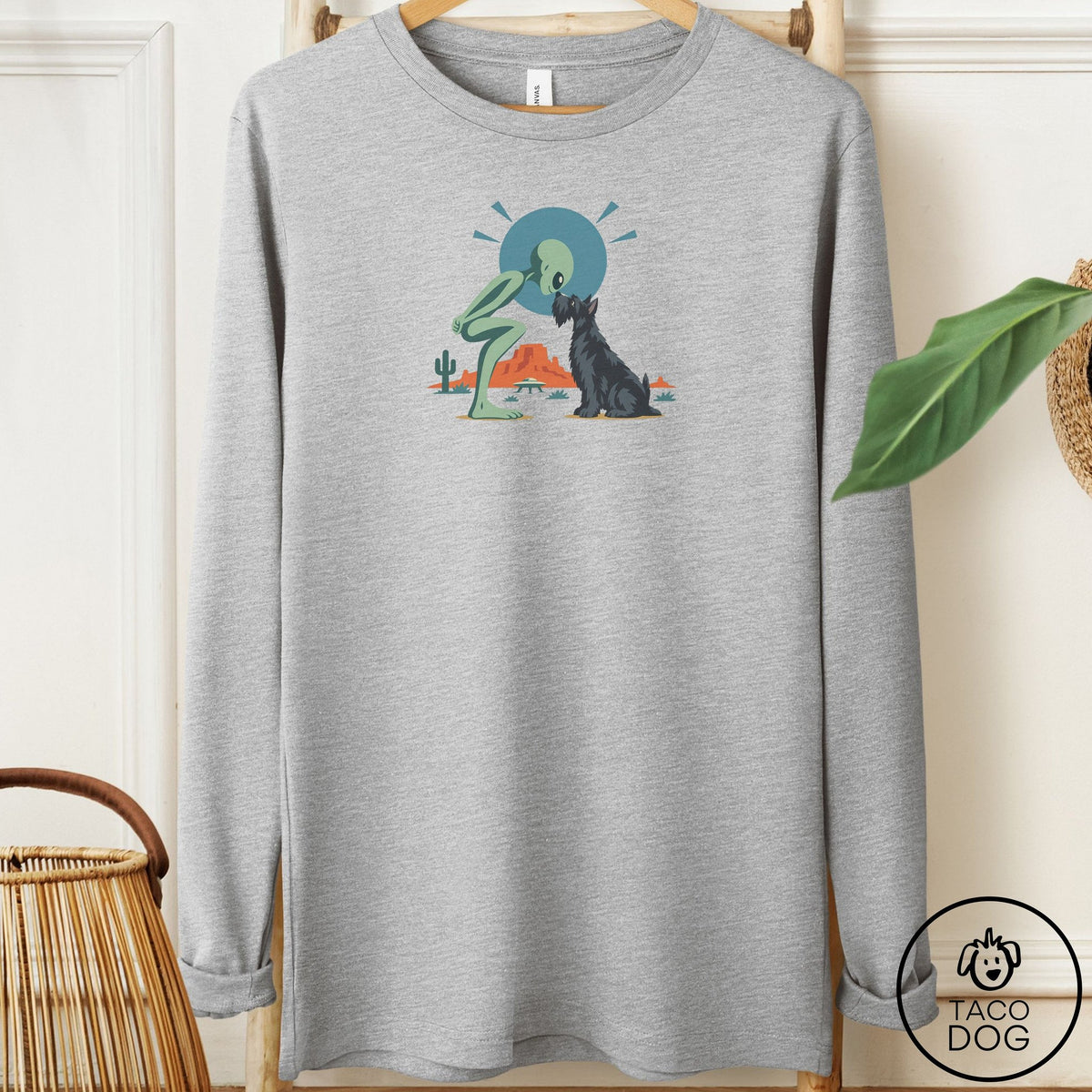Scottie Hello Neighbor Long Sleeve Tee Athletic Heather Taco-Dog