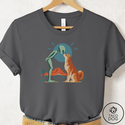Shiba Inu Hello Neighbor T-Shirt Asphalt Taco-Dog