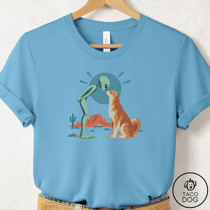 Shiba Inu Hello Neighbor T-Shirt Ocean Blue Taco-Dog